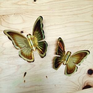 Metal MCM Gold Butterfly Wall Decor Set